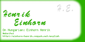 henrik einhorn business card
